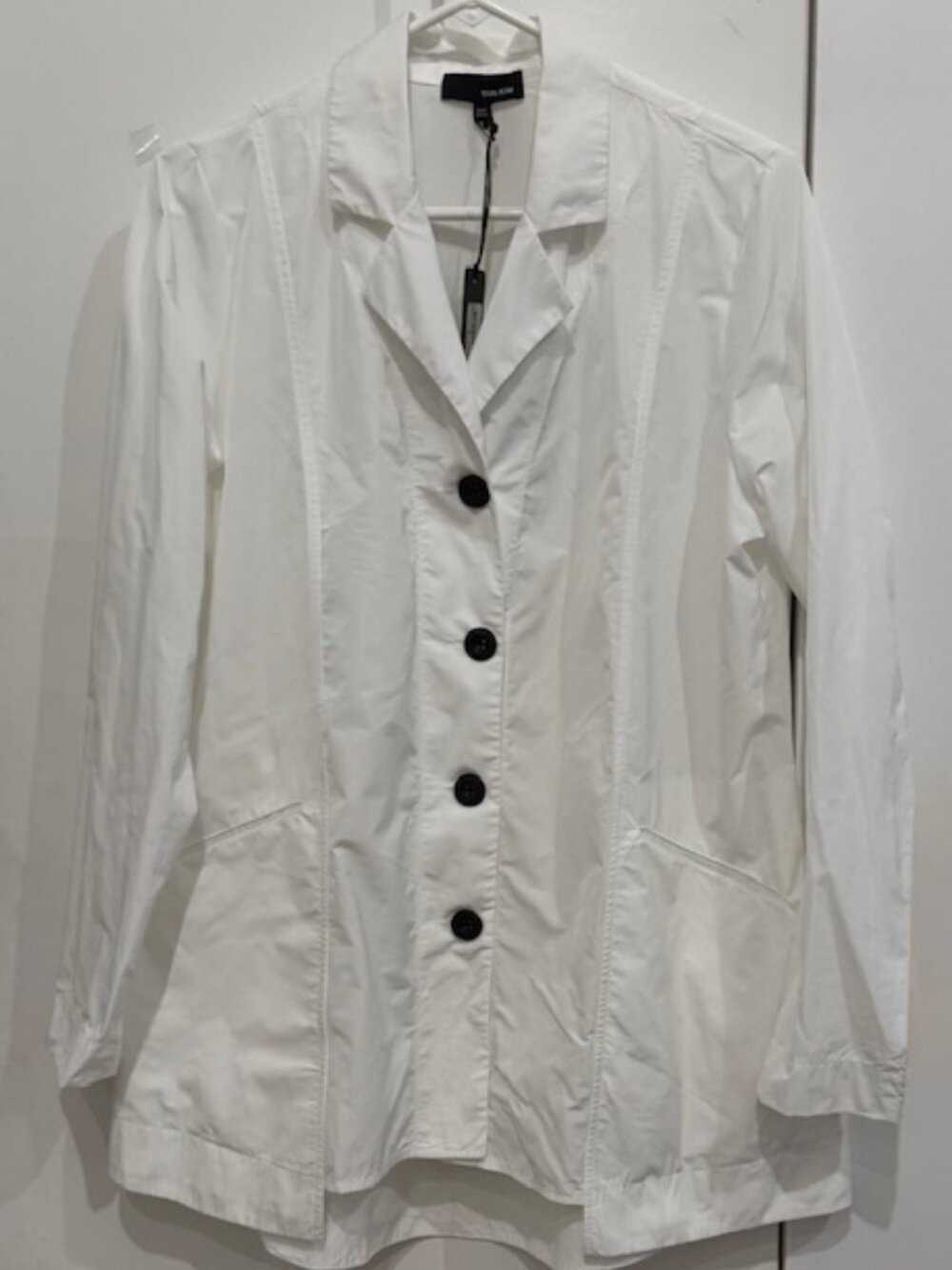 Sun Kim Modern Chic White Polyester Rain/Weather Jacket size M NWT
